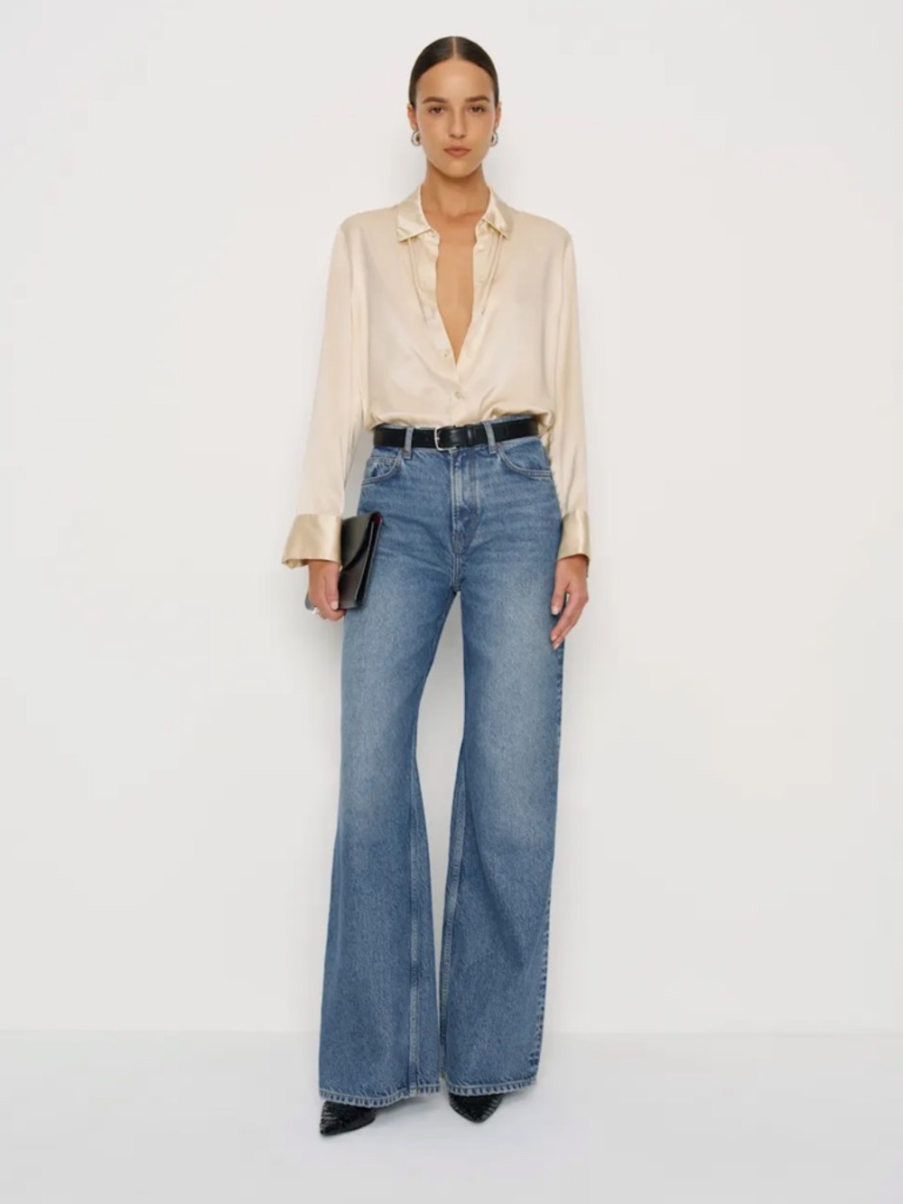 Cary High Rise Slouchy Wide Leg Long Jeans